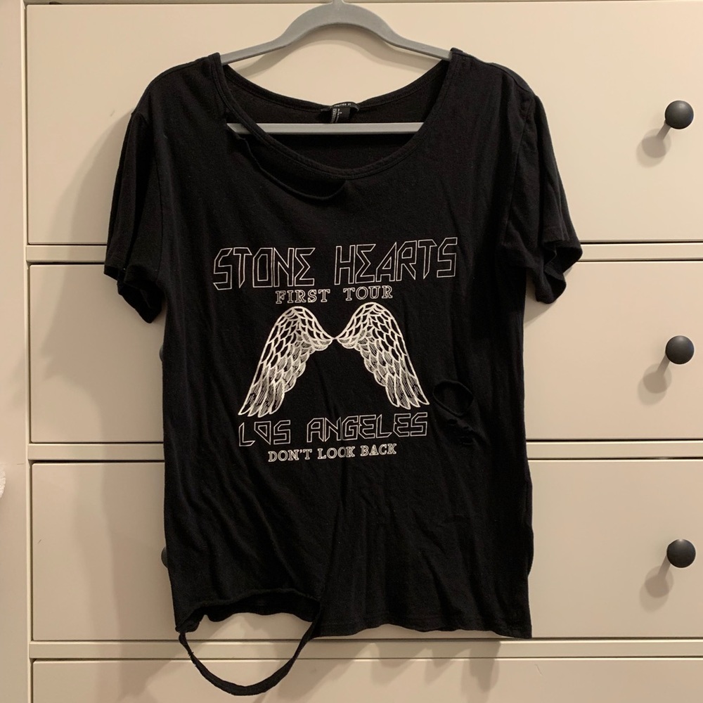Forever 21 distressed graphic tee
